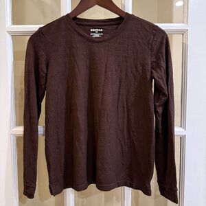 Bombas Merino Wool Blend Crew Neck Long Sleeve T-Shirt Blue Size XS